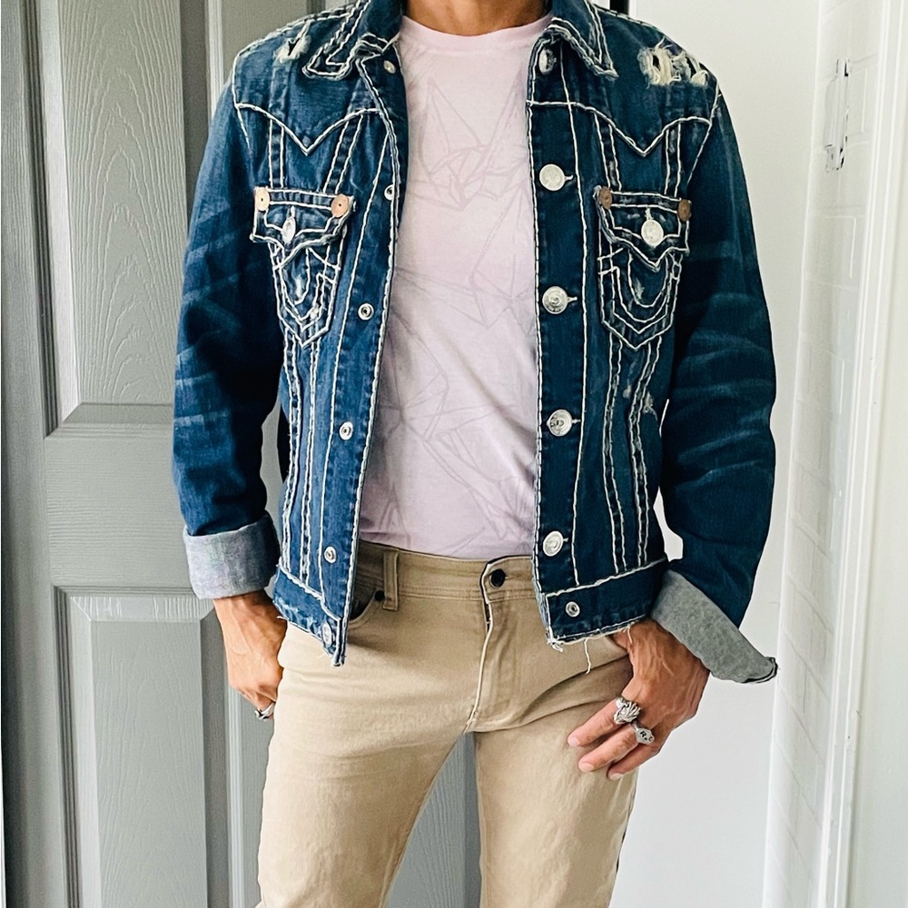 True Religion Denim Jacket Men Jimmy Super T Limited Edition Rare Pre-owned